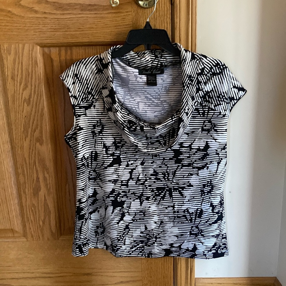 Brandon Thomas black and white print Women’s Size L Top
